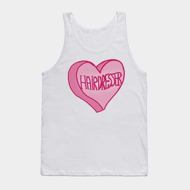 Cute Pink Love Heart Hairstylist Tank Top by ROLLIE MC SCROLLIE